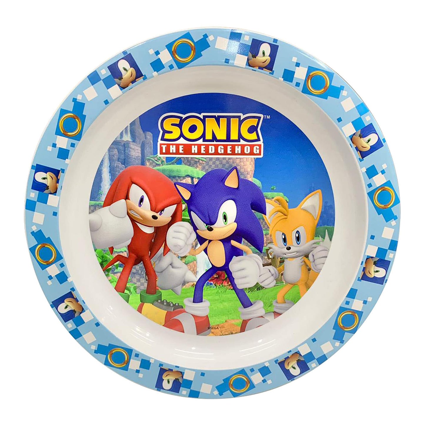 Set colazione 3 pezzi Sonic piatto bicchiere e ciotola scuola asilo 3909