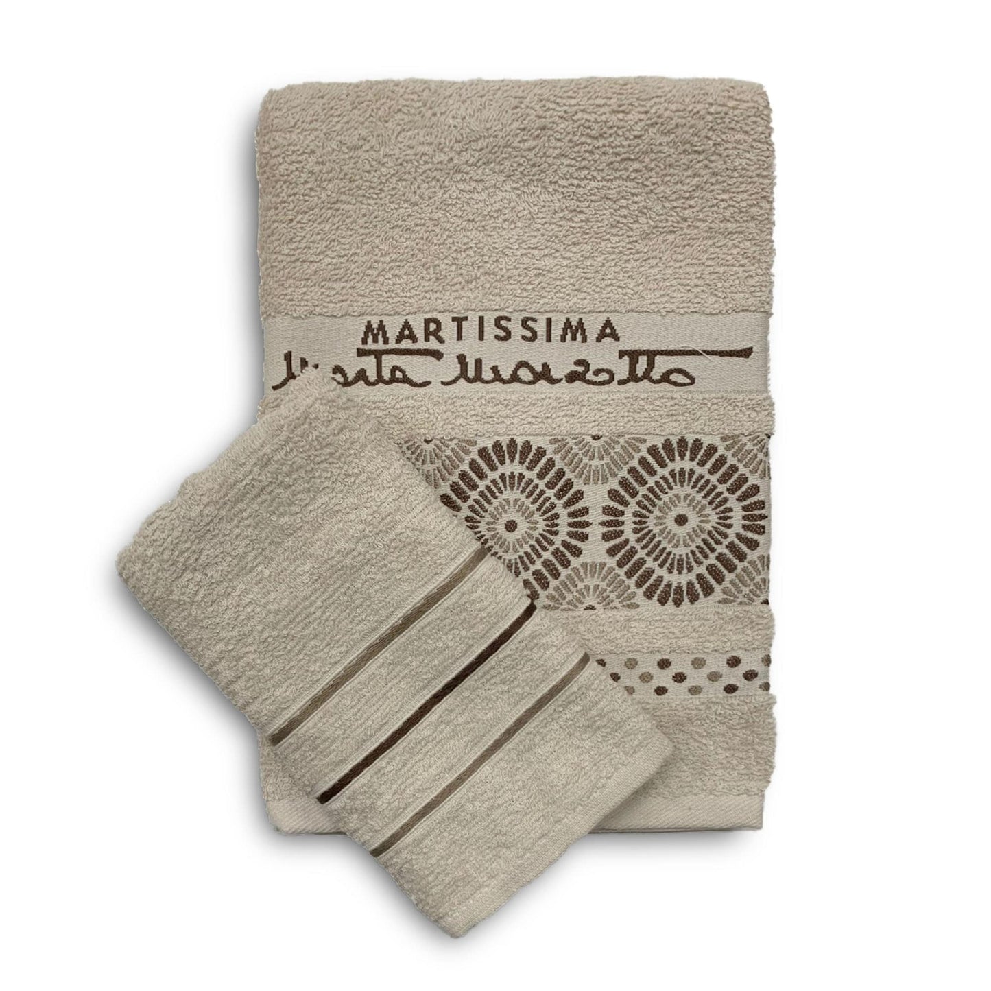 Set asciugamani bagno 1+1 in cotone viso e ospite Martissima Marta Marzotto 3934