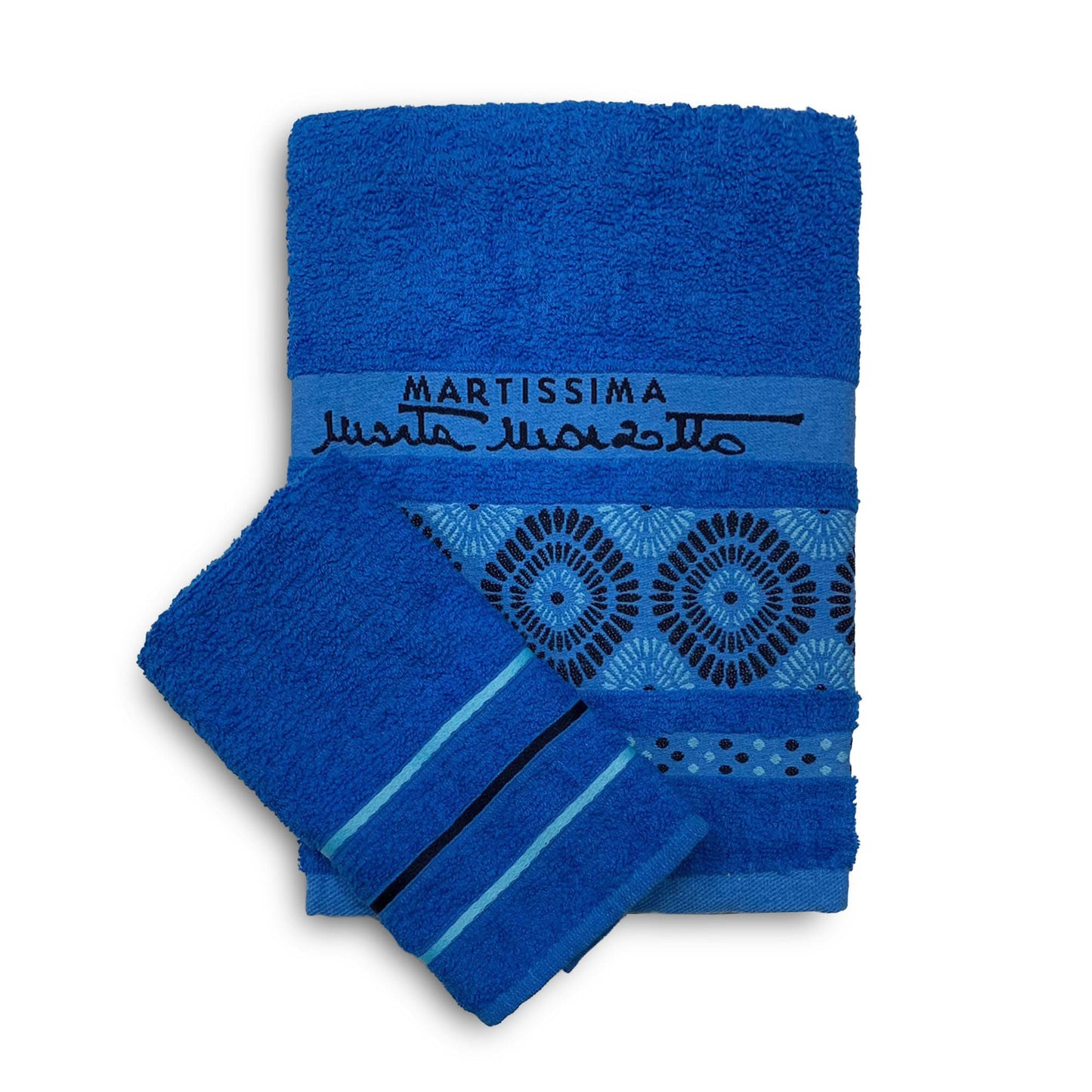 Set asciugamani bagno 1+1 in cotone viso e ospite Martissima Marta Marzotto 3934