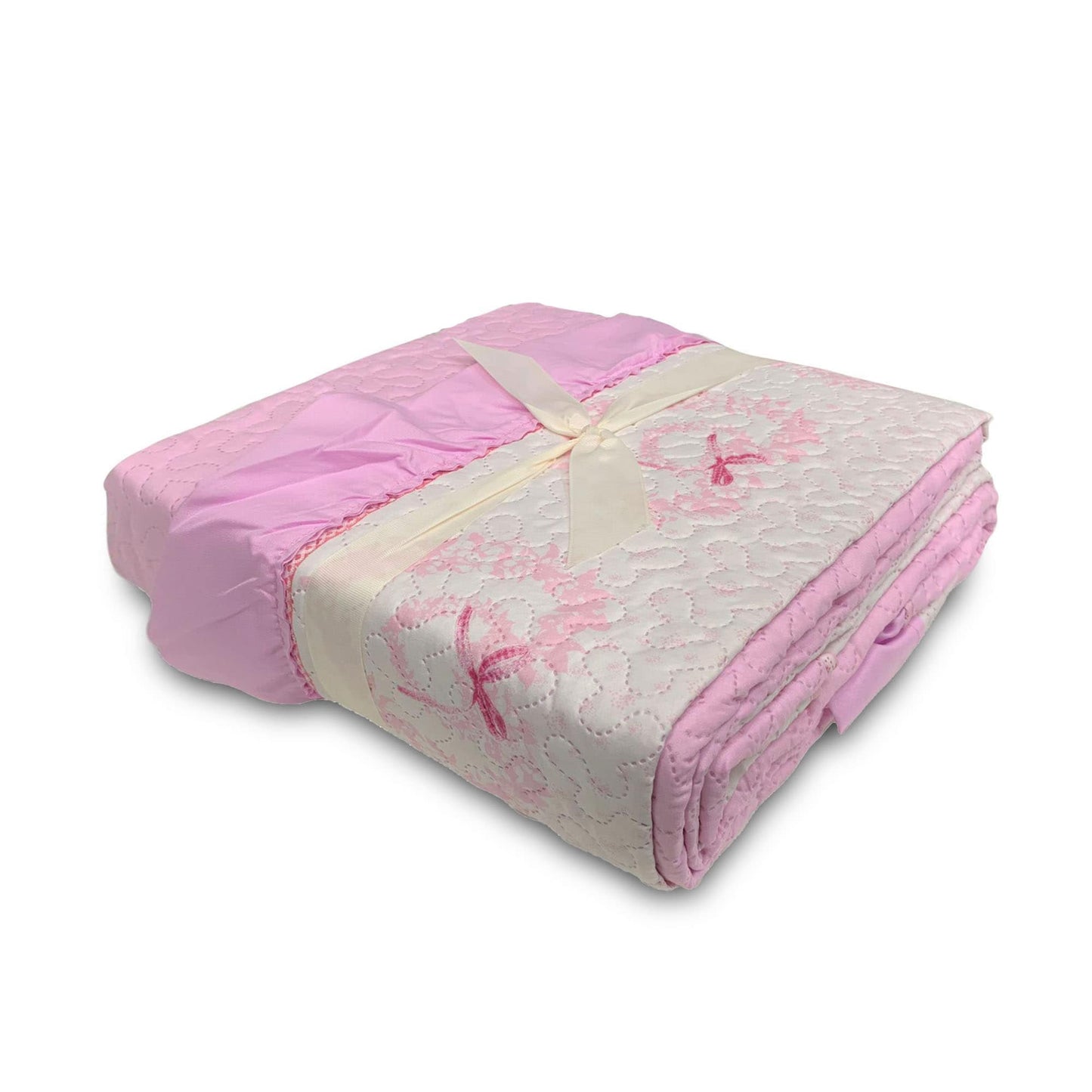 Trapuntino copriletto effetto trapuntato matrimoniale La Marca con balze 3944