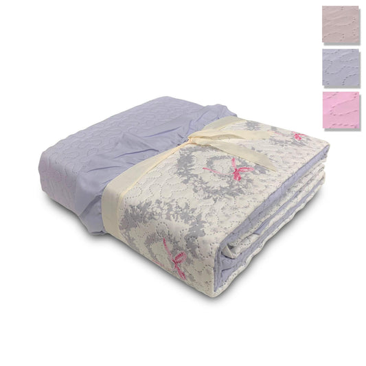 Trapuntino copriletto effetto trapuntato matrimoniale La Marca con balze 3944