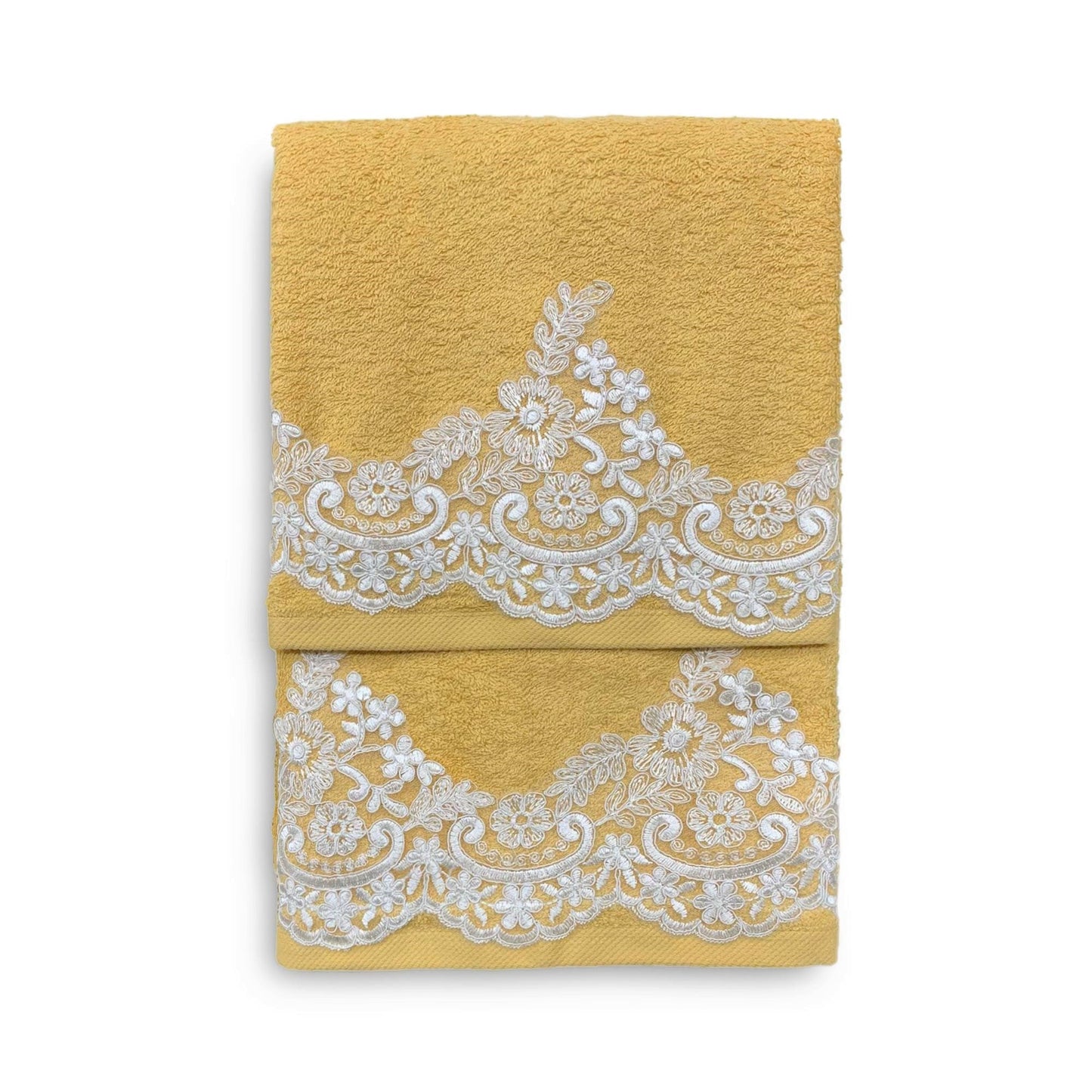 Set asciugamani bagno 1+1 Spugna 100% Cotone viso ospite Nausikaa 3951