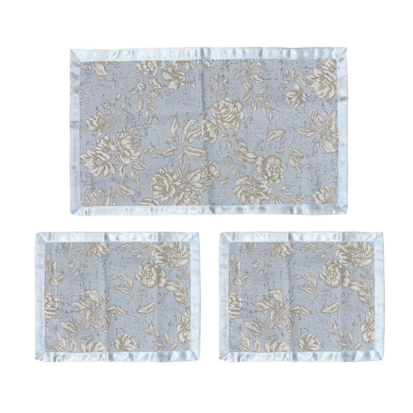 Completo centrini e runner set 3 pezzi Nausikaa decorativi Fiori Adria 3975