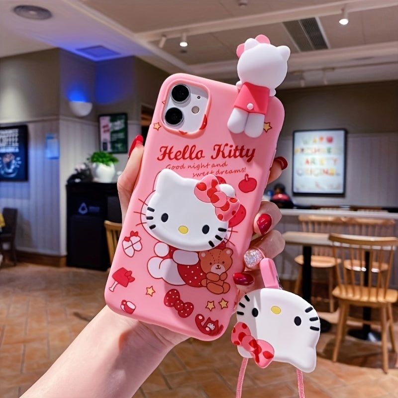Authorized Sanrio [Authorized] Sanrio Cartoon Mobile Phone Case with Stand Surplus for Iphone 15/14/13/12/11/XS/XR/X Plus Pro Max Mini Mobile Phone Case TPU Soft Shell Cartoon Cute Simple Trend Fashion Creative All-Inclusive