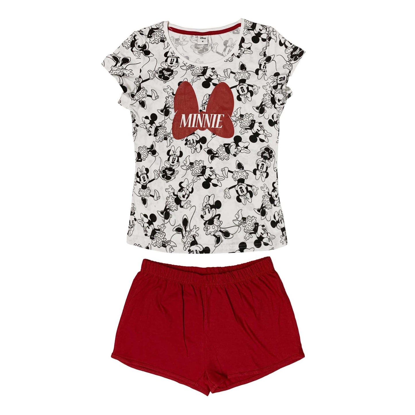 Pigiama corto donna Disney Minnie Mouse t-shirt e pantaloncino in cotone 3985