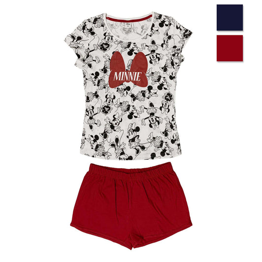 Pigiama corto donna Disney Minnie Mouse t-shirt e pantaloncino in cotone 3985