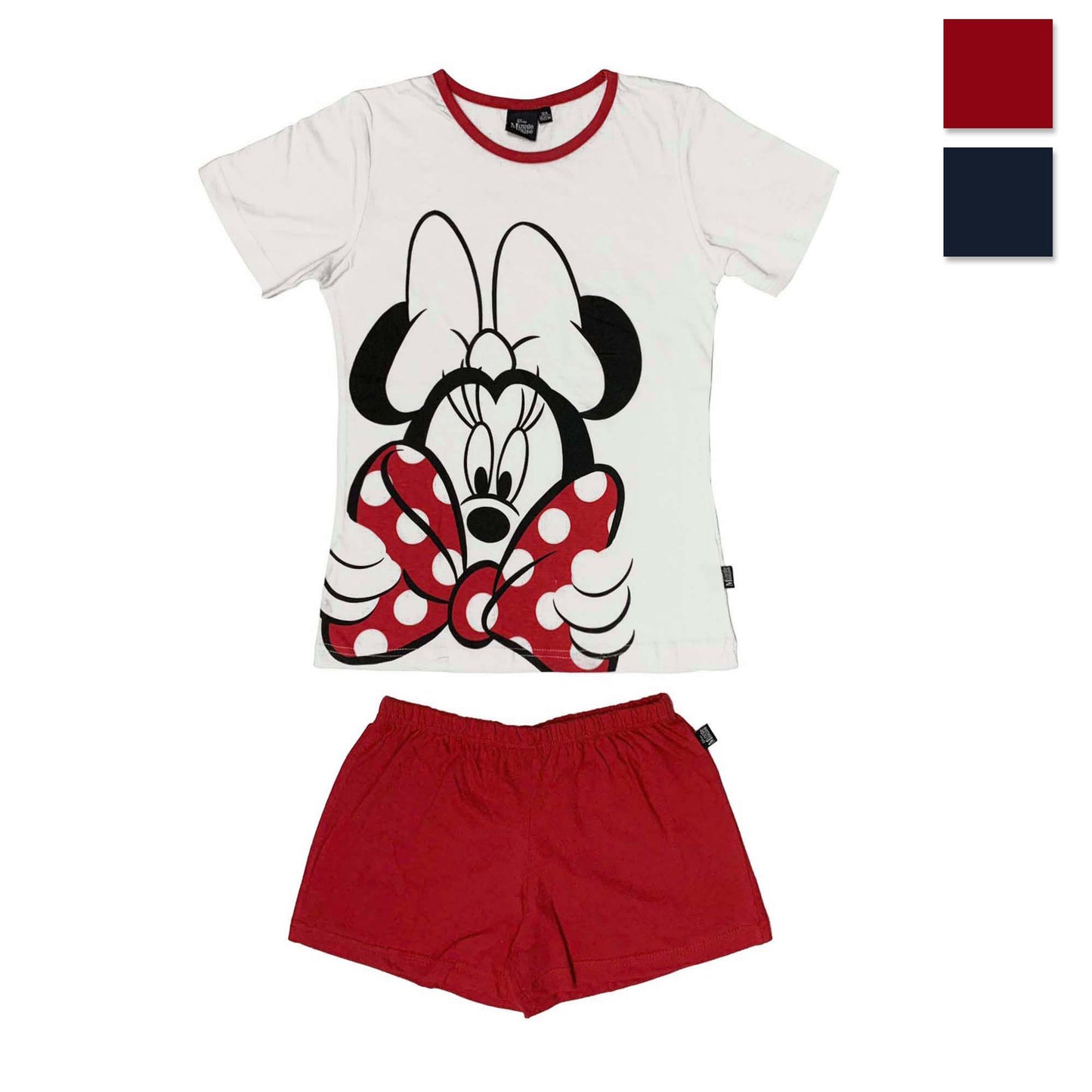 Pigiama corto bambina Disney Minnie Mouse completo t-shirt e shorts cotone 3986