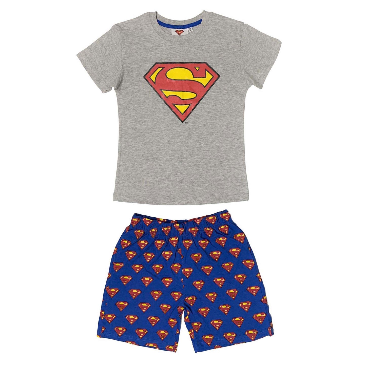 Pigiama corto bambino DC Comics Superman t-shirt e pantaloncino in cotone 3987