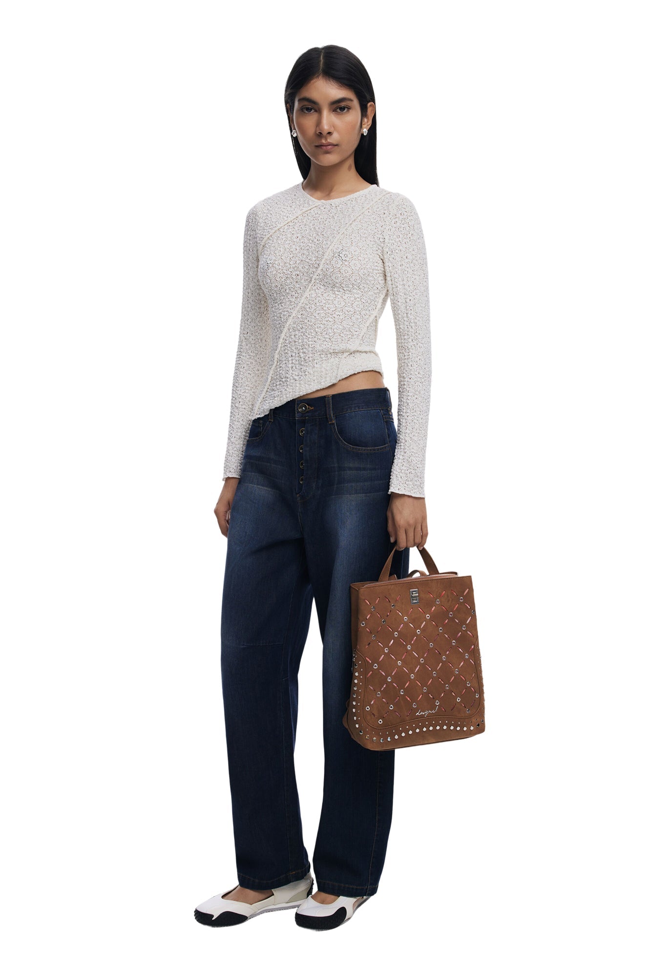 DESIGUAL Zaino Donna Marrone Yankee Metal Patch Sumy Mini