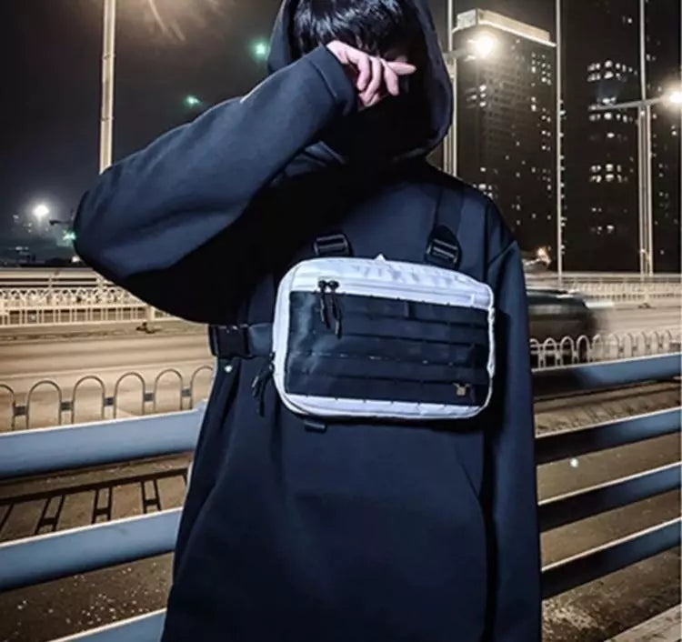 Marsupio Da Petto Uomo Multitasche Tracolla Regolabile Borsa Zaino Borsello