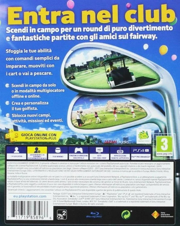Everybody's Golf 7 PS4 Playstation 4 Game Italian Video Game New Sealed