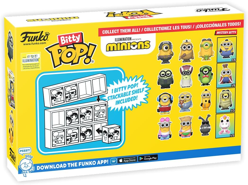 Funko Bitty Pop ! Con Mistery Pop Minions 4 Pz Vinile (902, 905, 904, Mystery)