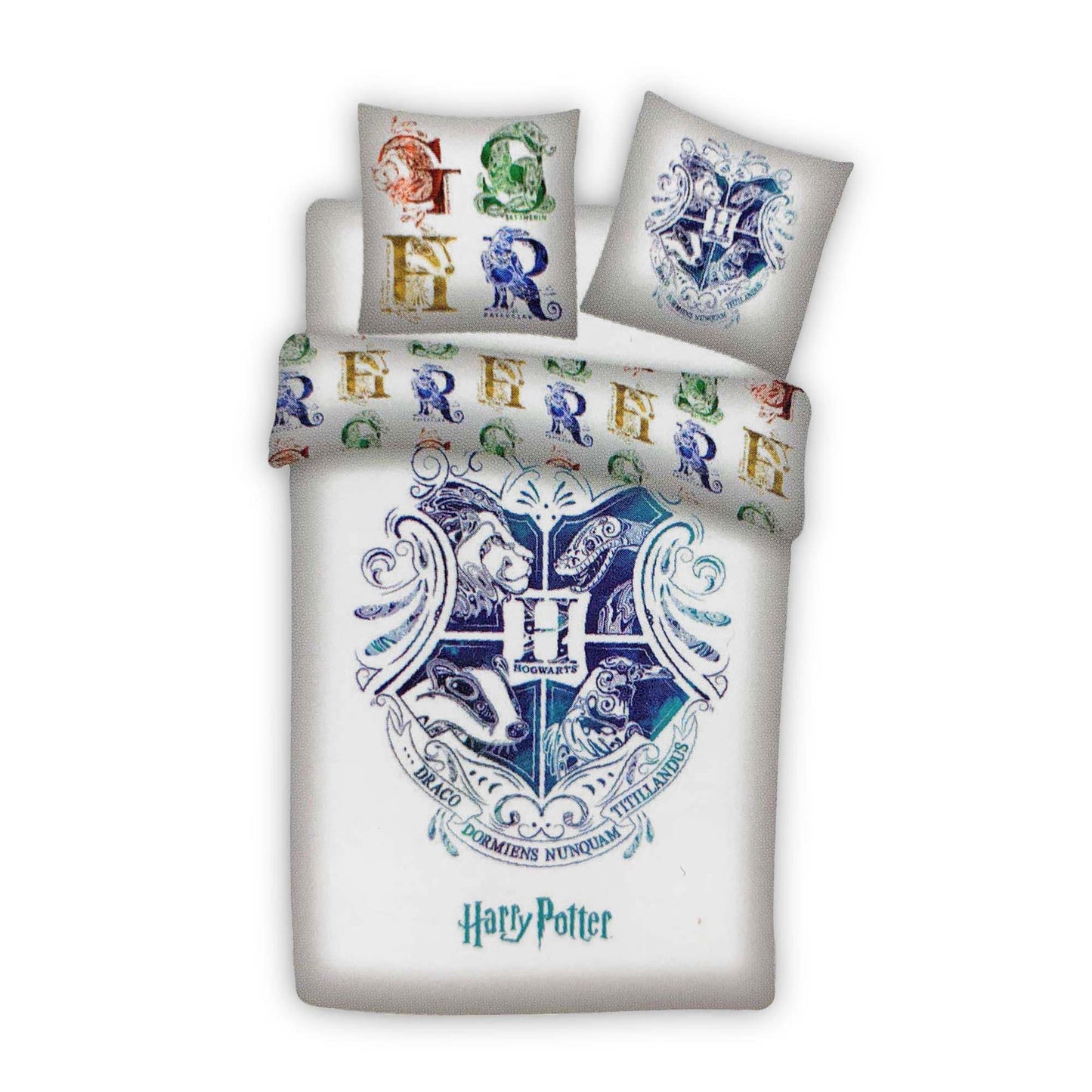 Set letto singolo copripiumino + federa ufficiale Harry Potter Hogwarts 4000