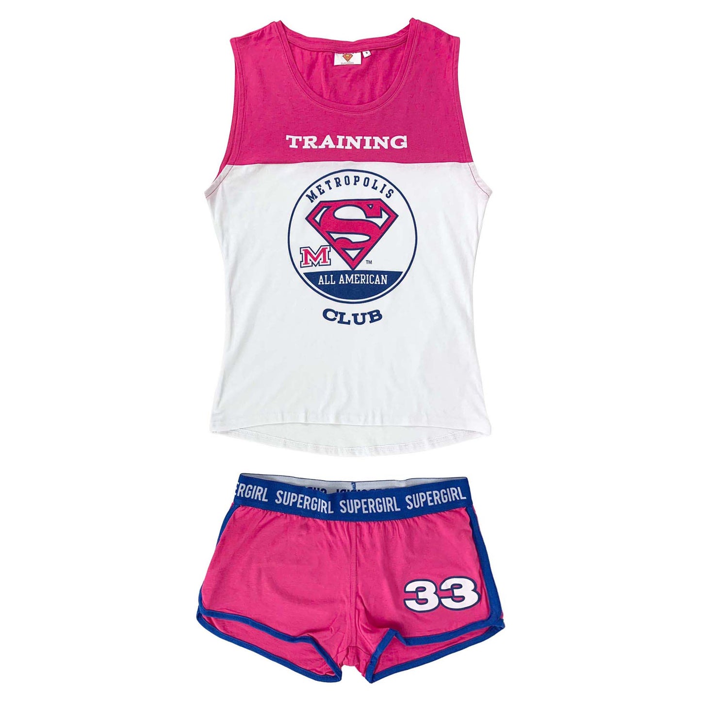 Pigiama corto donna DC Comics Superman in cotone shorts e canotta 4058