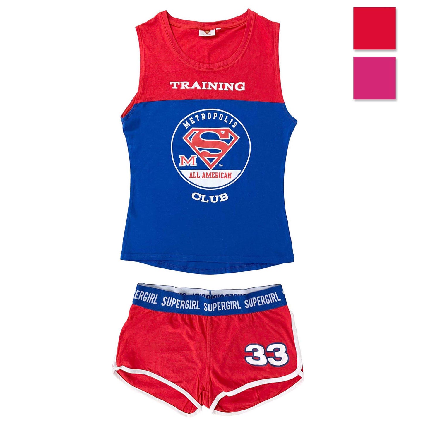 Pigiama corto donna DC Comics Superman in cotone shorts e canotta 4058