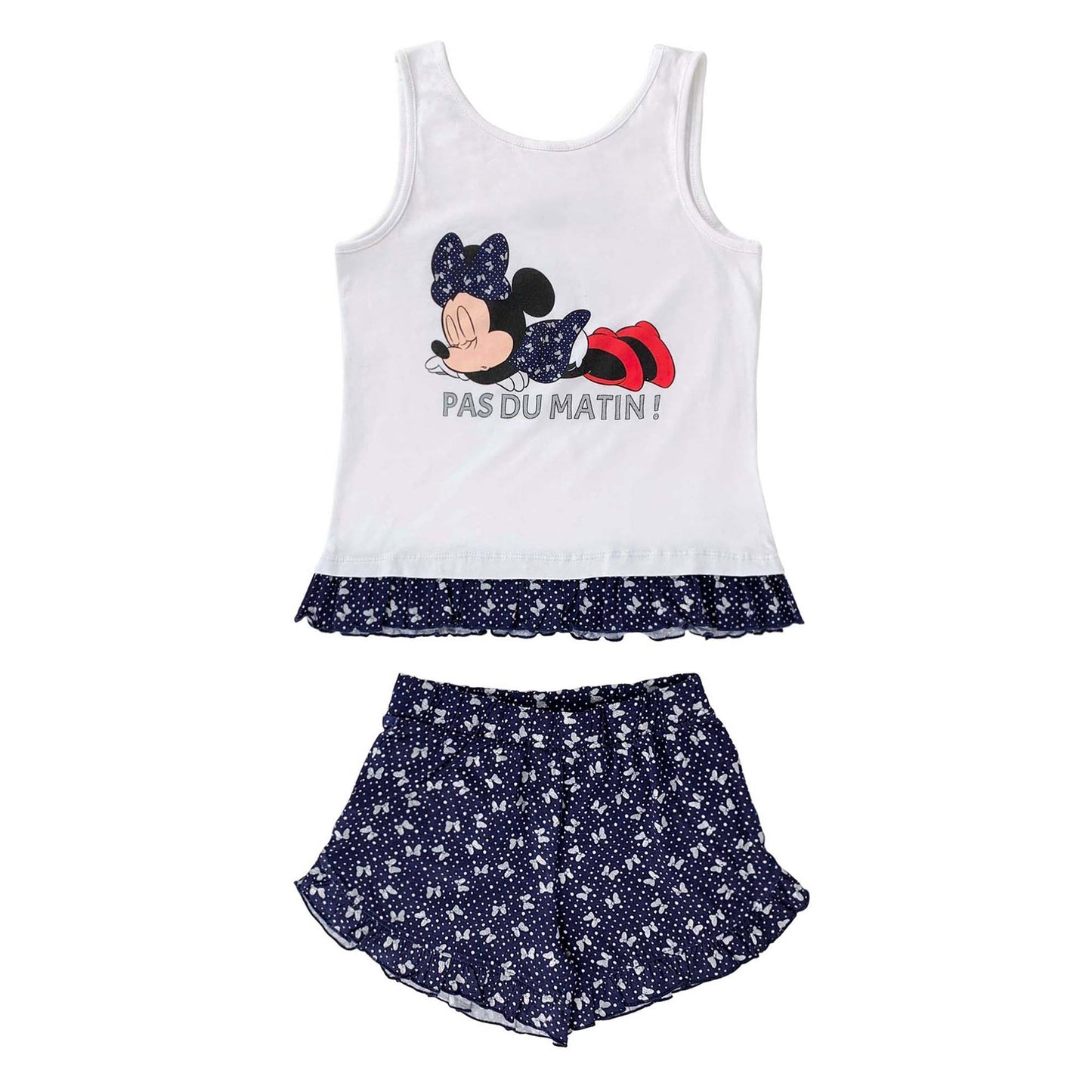 Pigiama bambina Disney Minnie completo canotta e shorts estivo cotone 4062