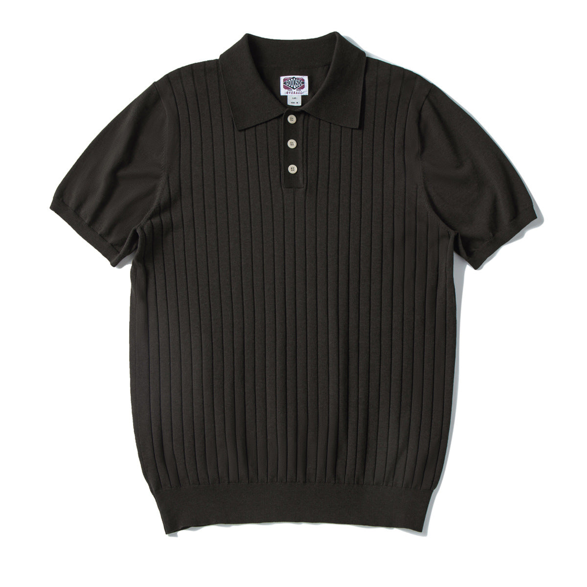 Mulberry Silk Men's High-end Italian Polo Short Sleeve American Retro Lapels Knitted Sunken Stripe T-shirt