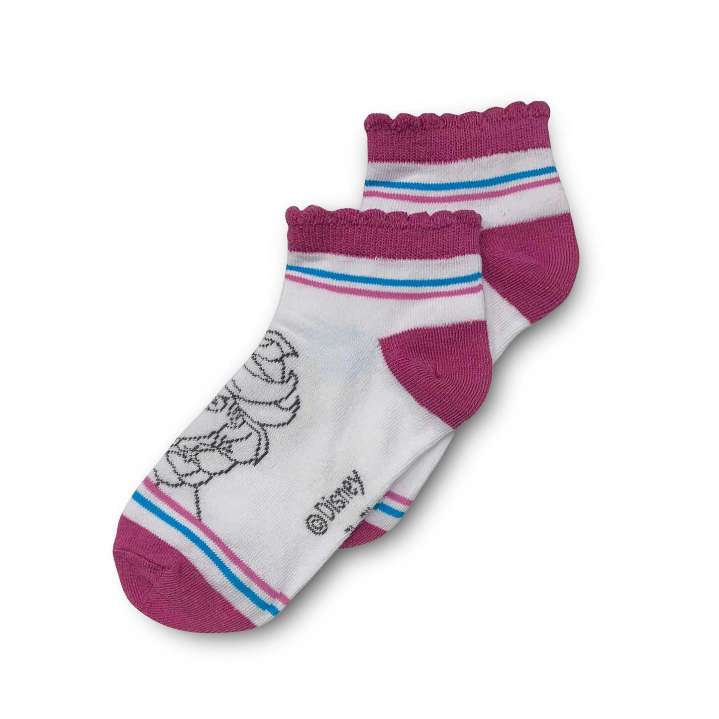 Calzini corti Disney Frozen un paio per bambina in filato cotone 4116