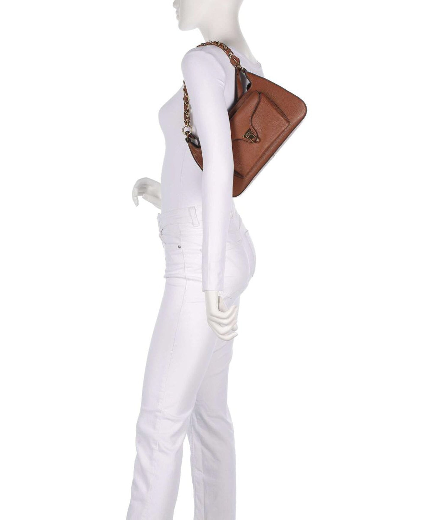 COCCINELLE Borsa Donna a Spalla Marrone, In Vera Pelle, Beat Generation