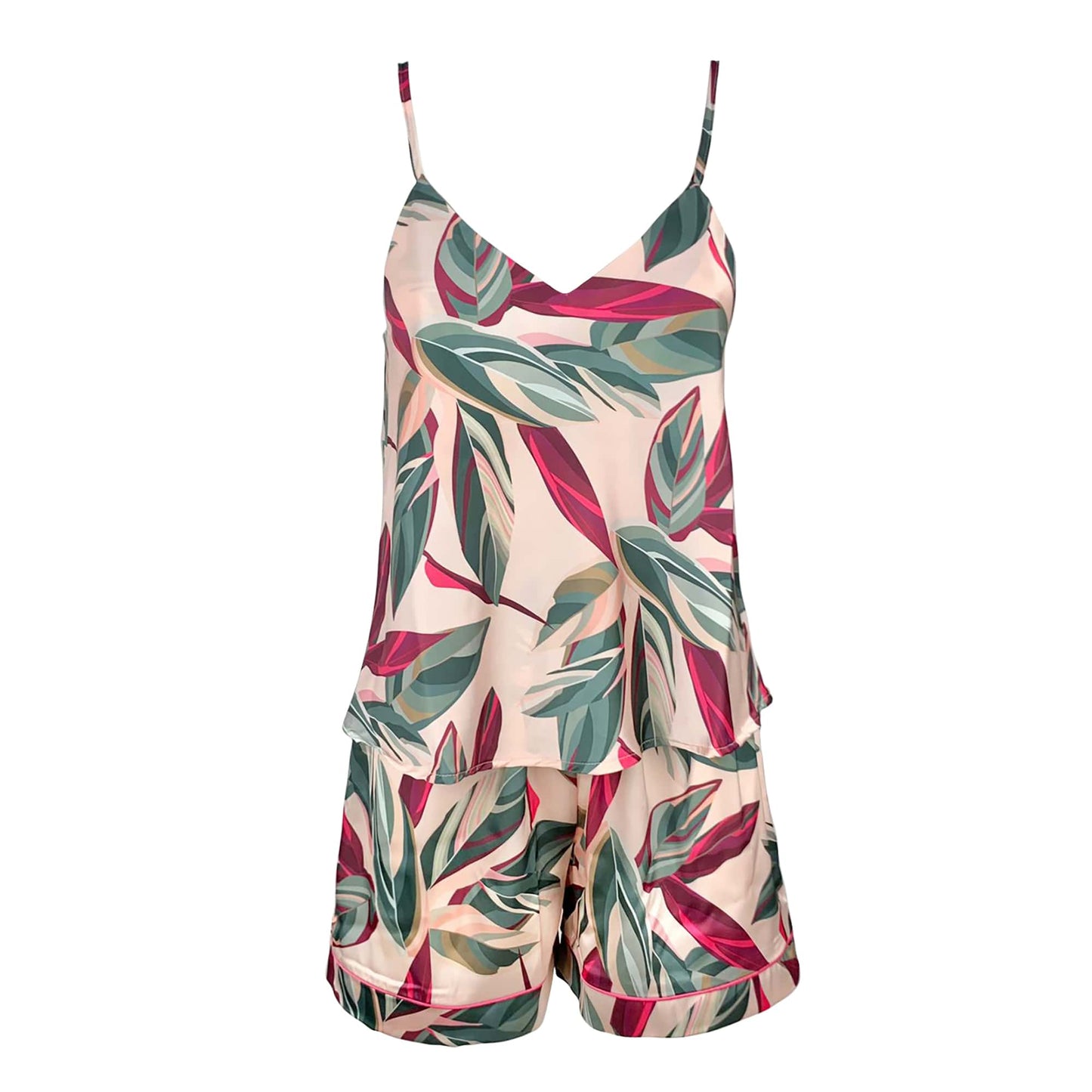 Pigiama corto donna in raso Maestri Cotonieri estivo shorts e canotta top 4145