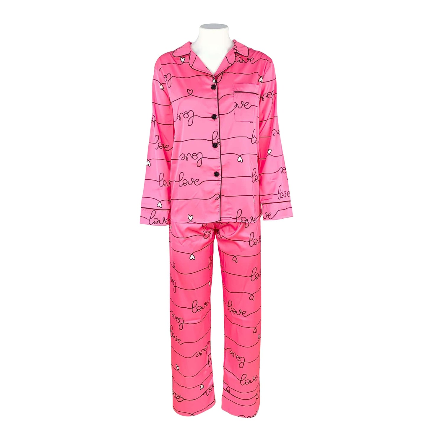 Pigiama lungo donna in raso Maestri Cotonieri primaverile pantalone giacca 4149