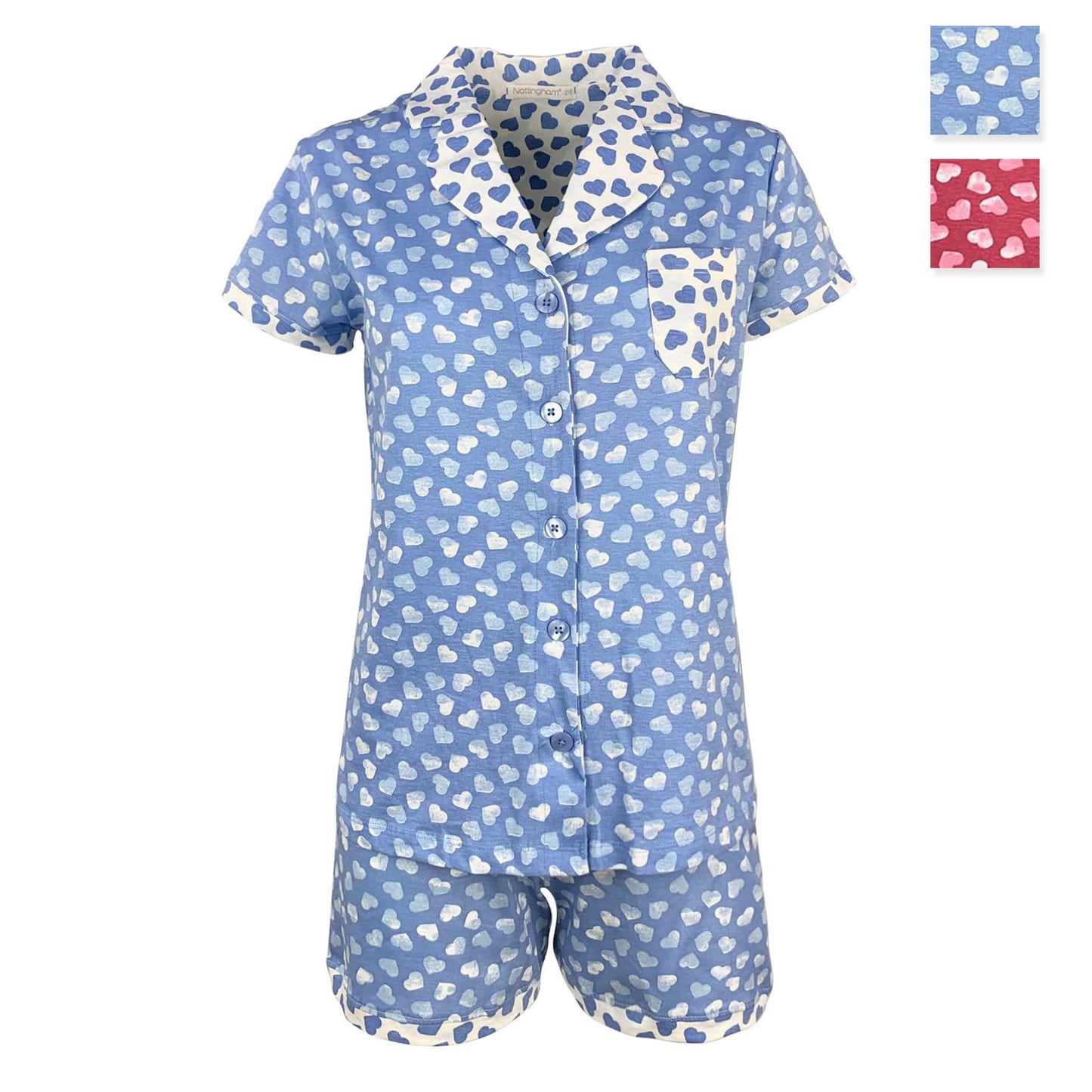Pigiama corto donna primaverile Nottingham pantaloncino e camicetta 4183
