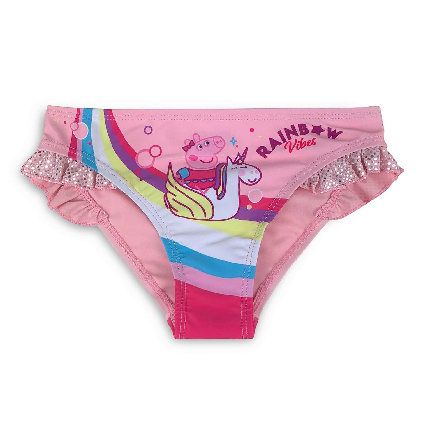 Costume da mare Peppa Pig ufficiale per bambina slip con volant piscina 4205