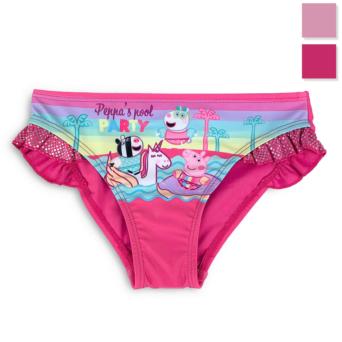 Costume da mare Peppa Pig ufficiale per bambina slip con volant piscina 4205