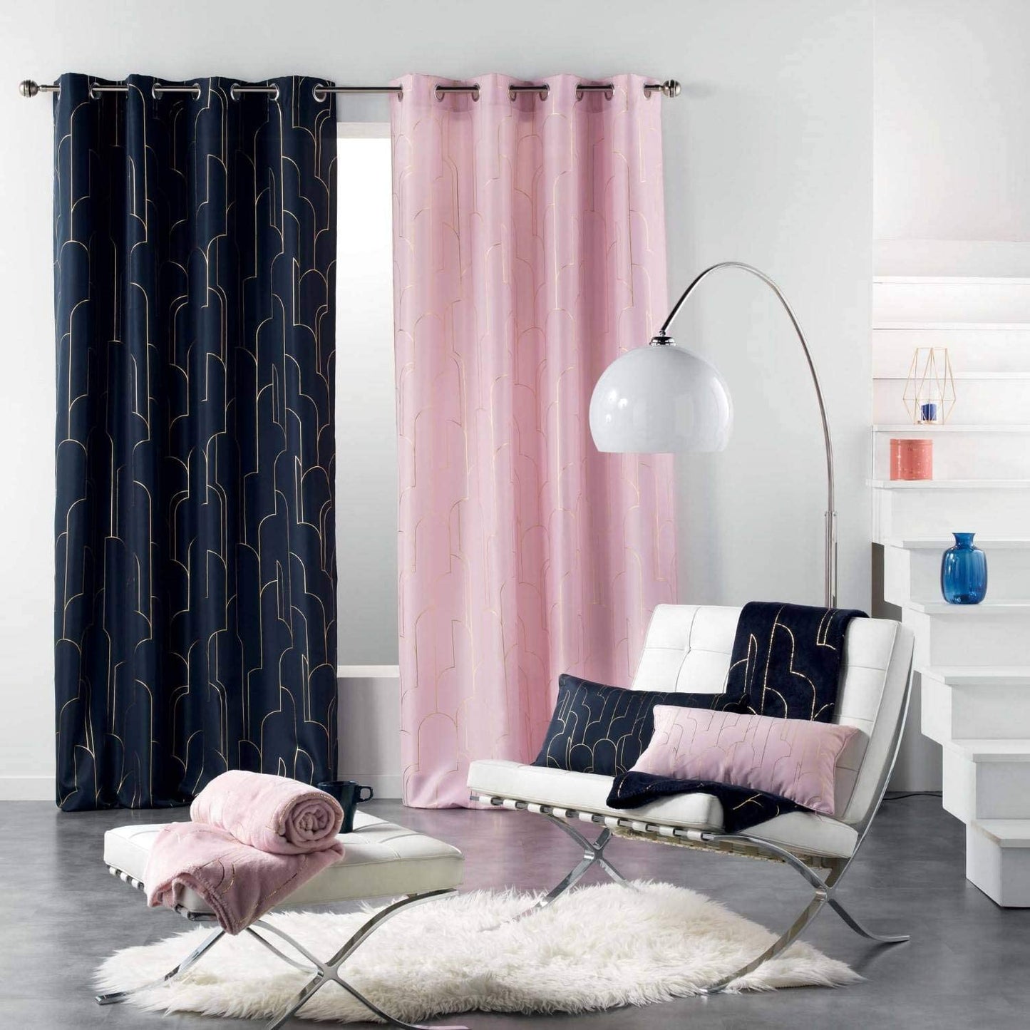 Tenda arredo 1 pannello con borchie Douceur d'Intérieur 140x260 cm 4252