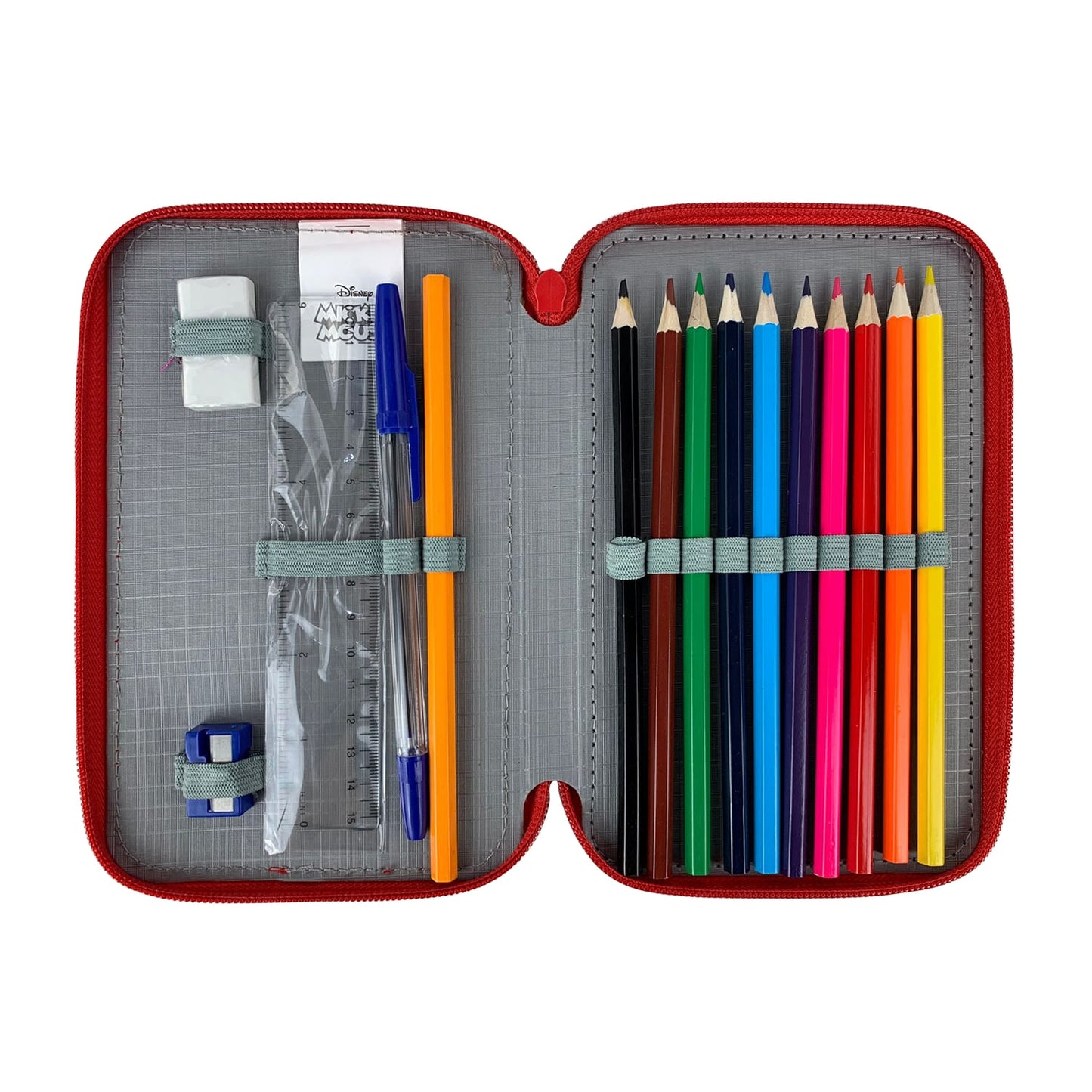 Astuccio borsello scuola Disney Mickey Mouse ufficiale colori 2 scomparti 4329