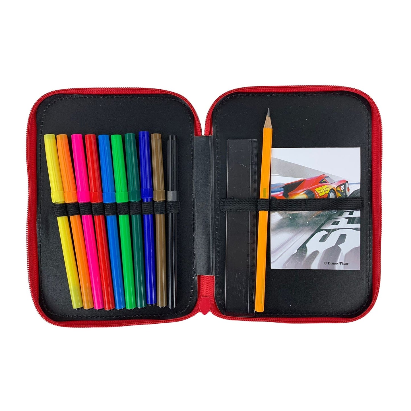 Astuccio borsello scuola Cars Saetta Mc Queen ufficiale colori 2 scomparti 4332