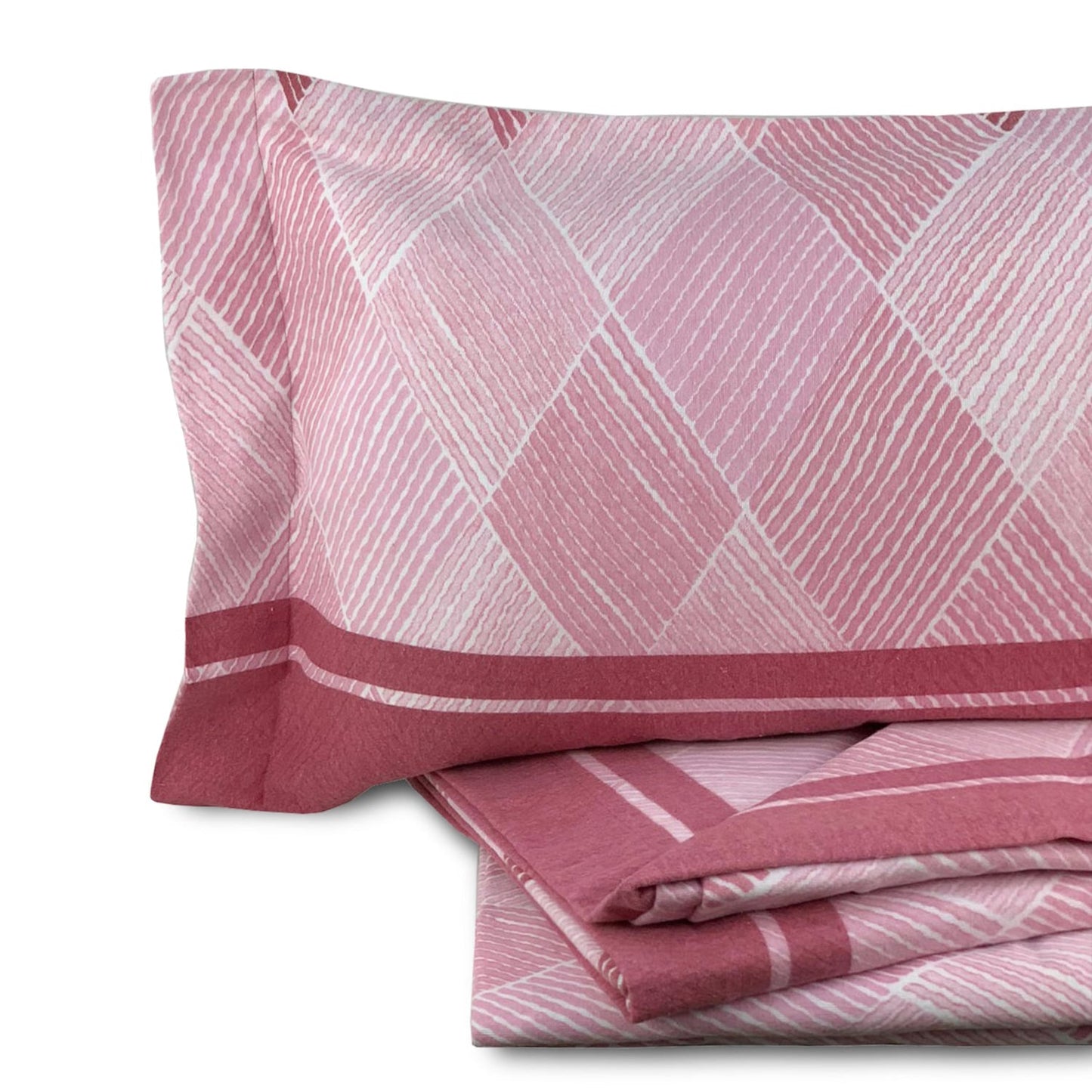 Completo lenzuola in flanella di cotone matrimoniale Biancaluna 2 piazze 4355