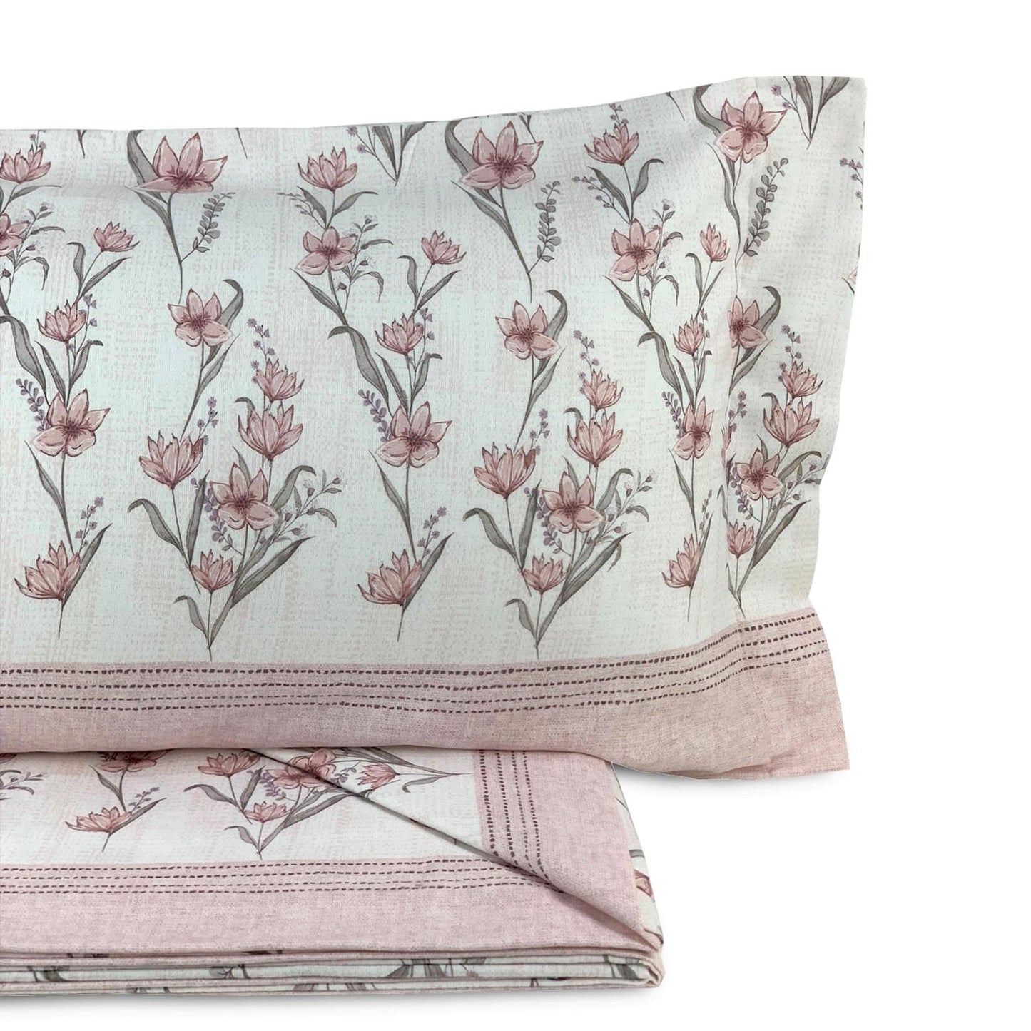 Completo lenzuola in flanella di cotone singolo Biancaluna 1 piazza 4360