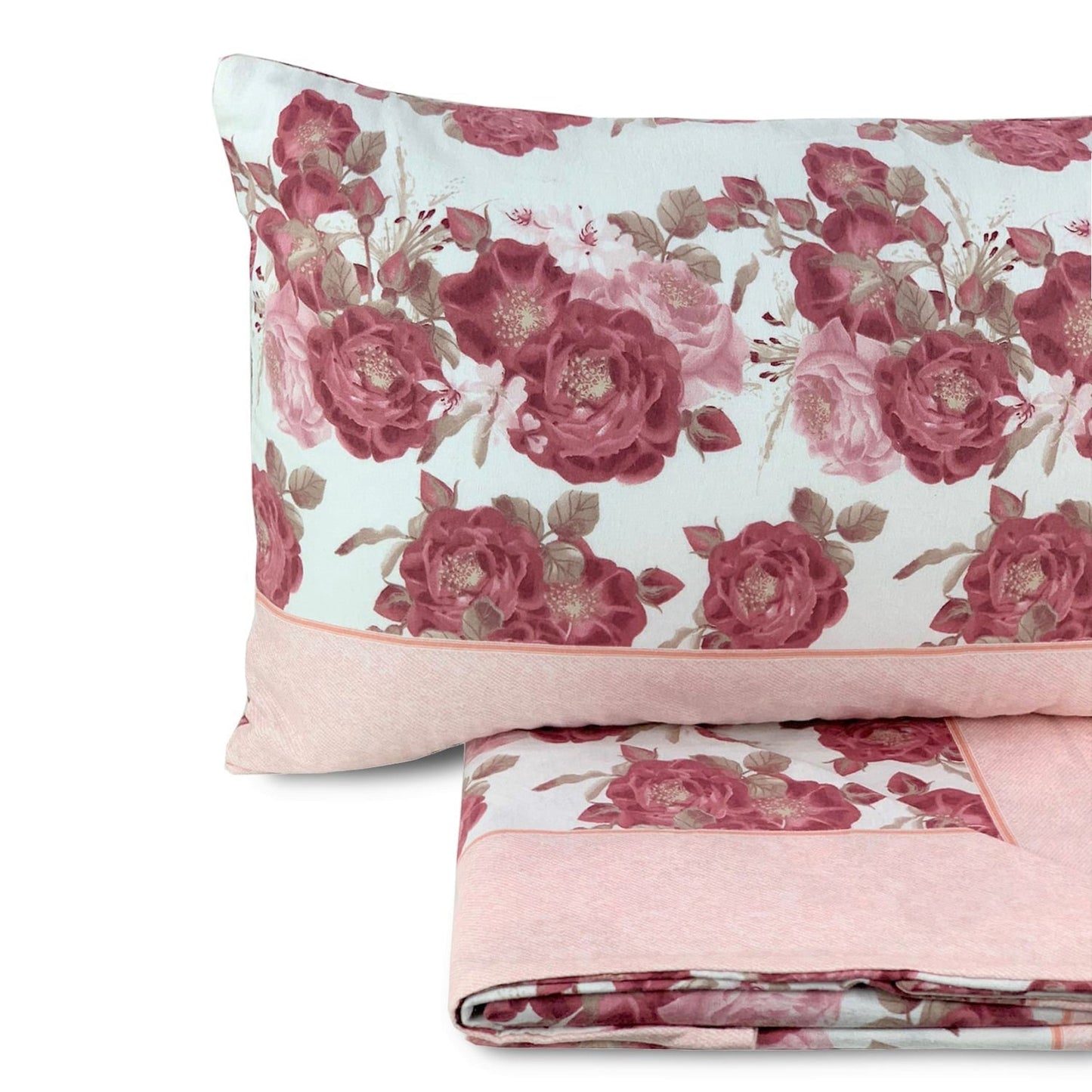 Completo lenzuola in flanella di cotone matrimoniale Biancaluna 2 piazze 4363