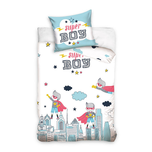 Set letto singolo copripiumino + federa ufficiale Super Boy cotone 4396