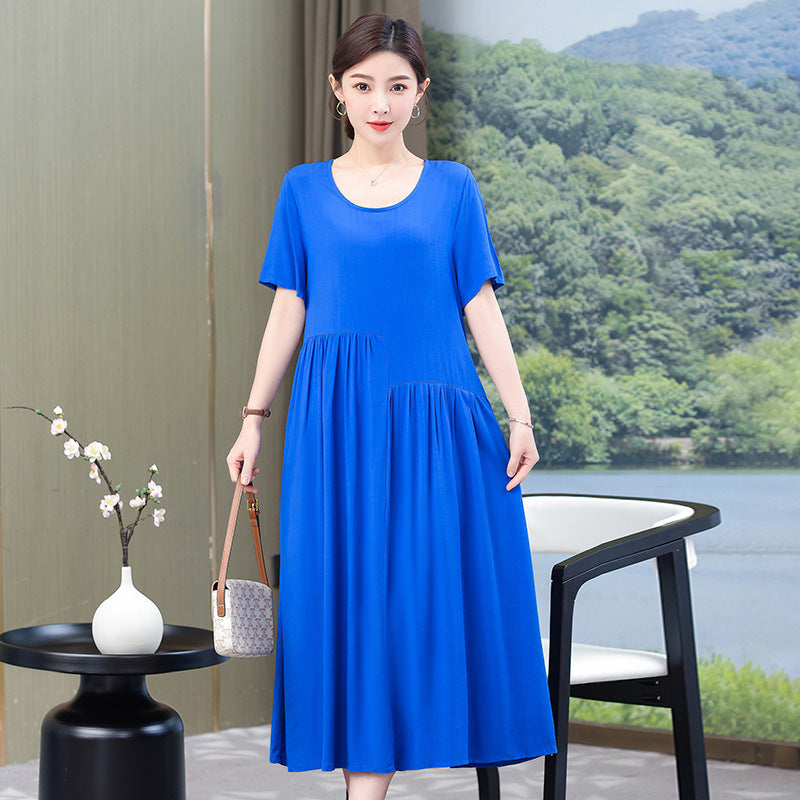 Solid Color New Noil Poplin Dress Summer Fashion Outdoor