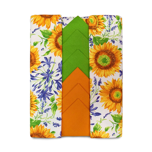 Servizio da tavola Vingi 6 posti tovaglia + tovaglioli stampato girasoli 4413
