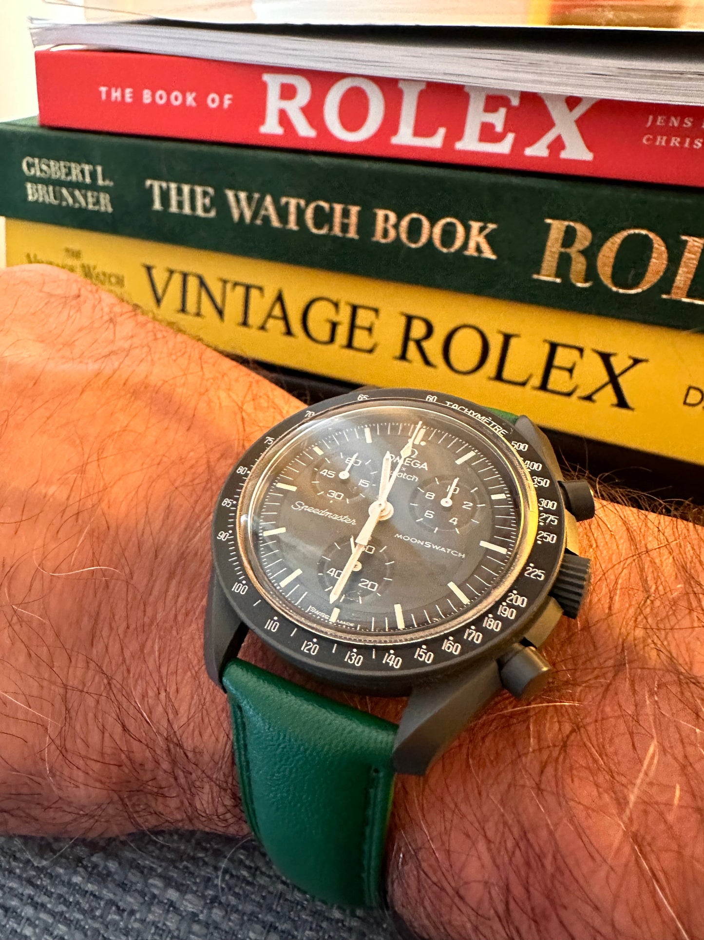 Cinturini PELLE IMBOTTITA di qualità per Omega x Swatch