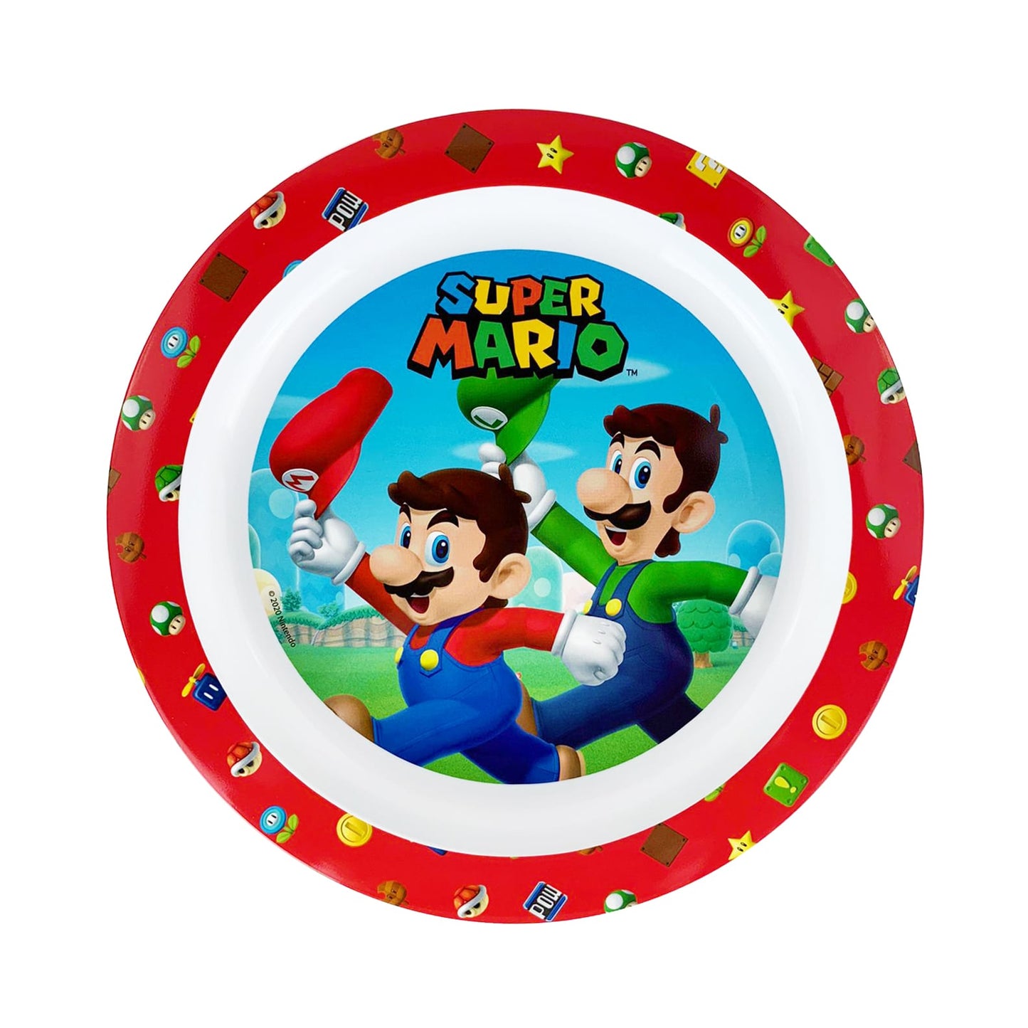 Set colazione 3 pezzi Super Mario piatto bicchiere e ciotola scuola asilo 4437