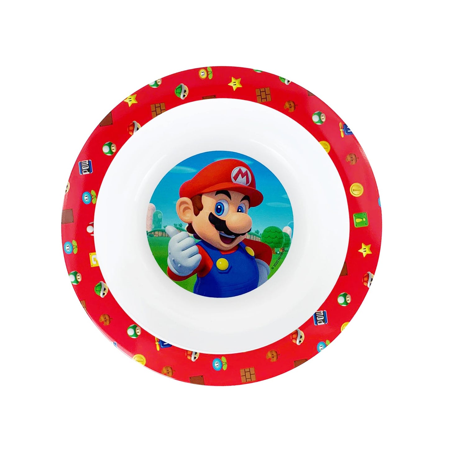 Set colazione 3 pezzi Super Mario piatto bicchiere e ciotola scuola asilo 4437