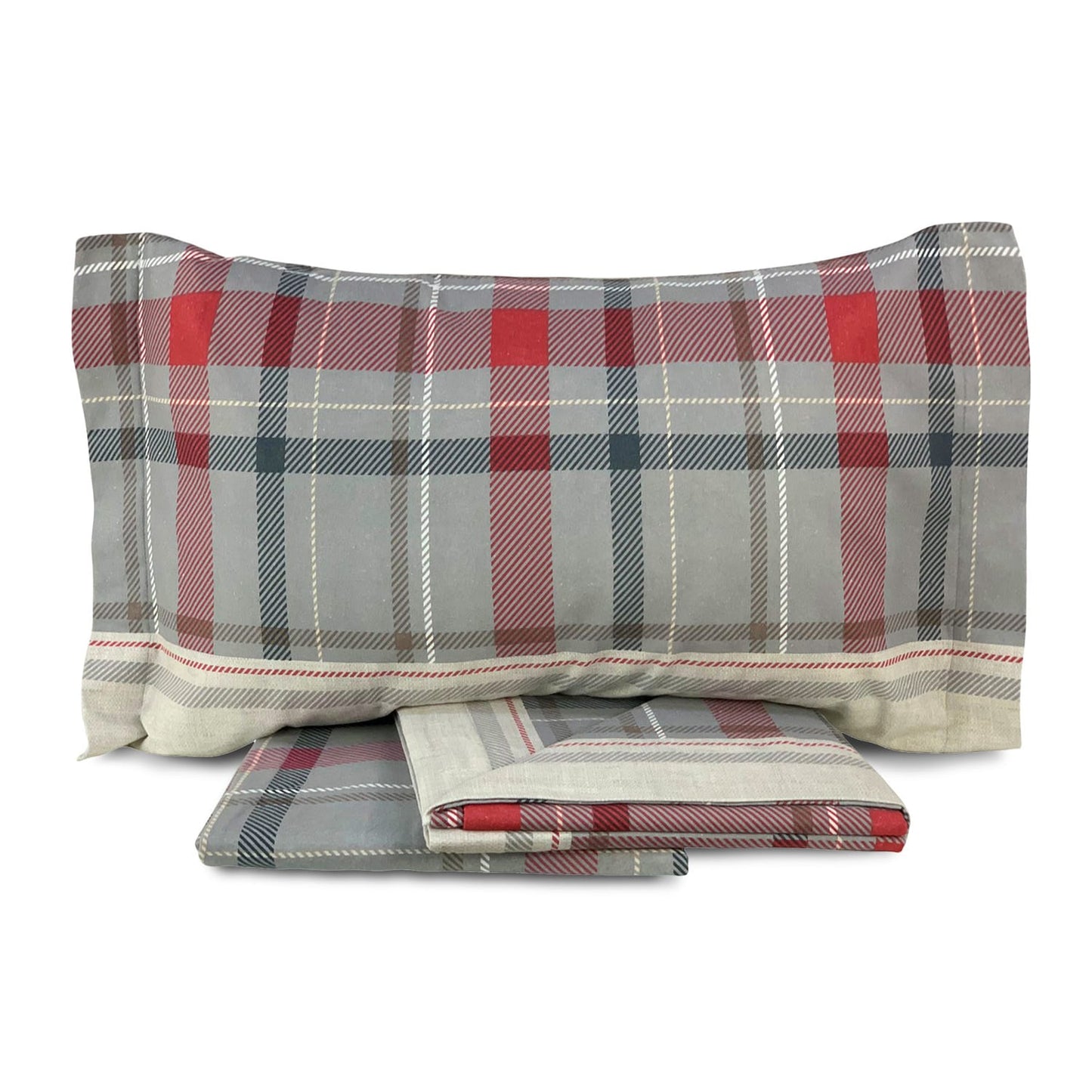 Completo lenzuola flanella una piazza e mezza Biancaluna stampato Tramonti 4511