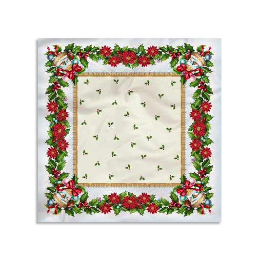 Centrotavola natalizio 100x100cm decorazioni Natale Maestri Cotonieri 4516