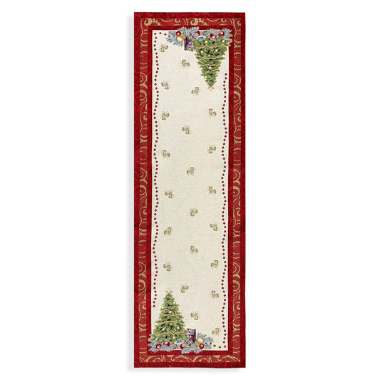 Runner natalizio 47x140cm decorazioni Centrotavola Natale Maestri Cotonieri 4524