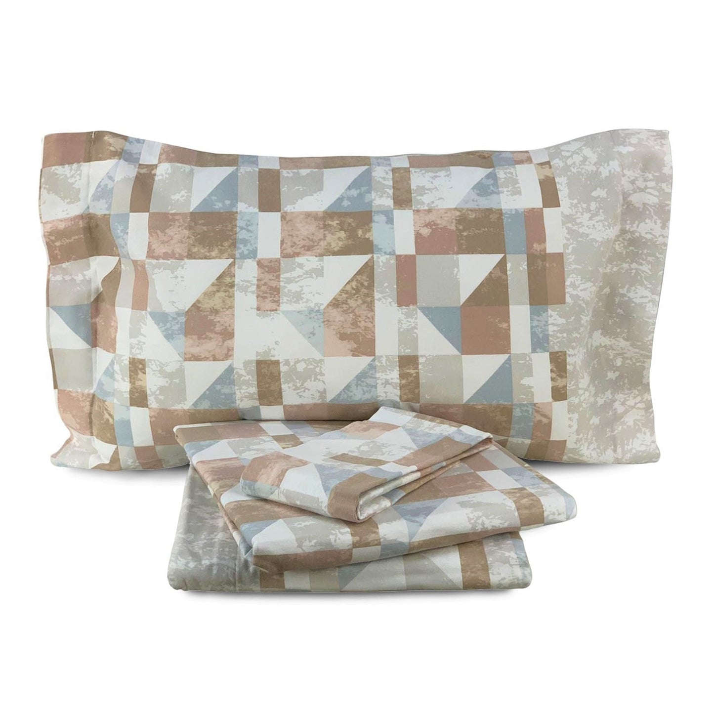 Completo lenzuola in flanella matrimoniale Caleffi Cromatic letto 2 piazze 4550