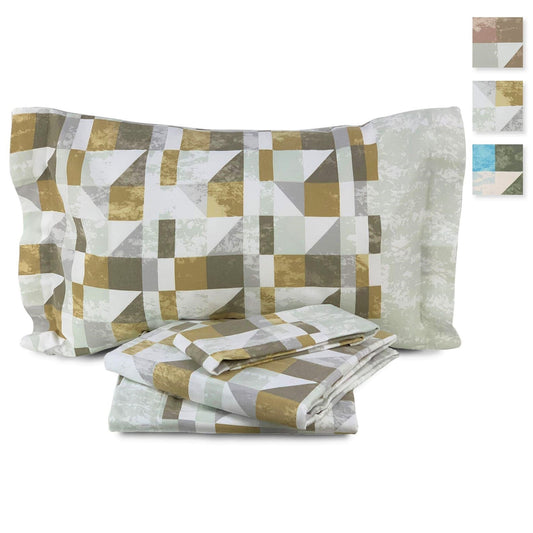 Completo lenzuola in flanella matrimoniale Caleffi Cromatic letto 2 piazze 4550