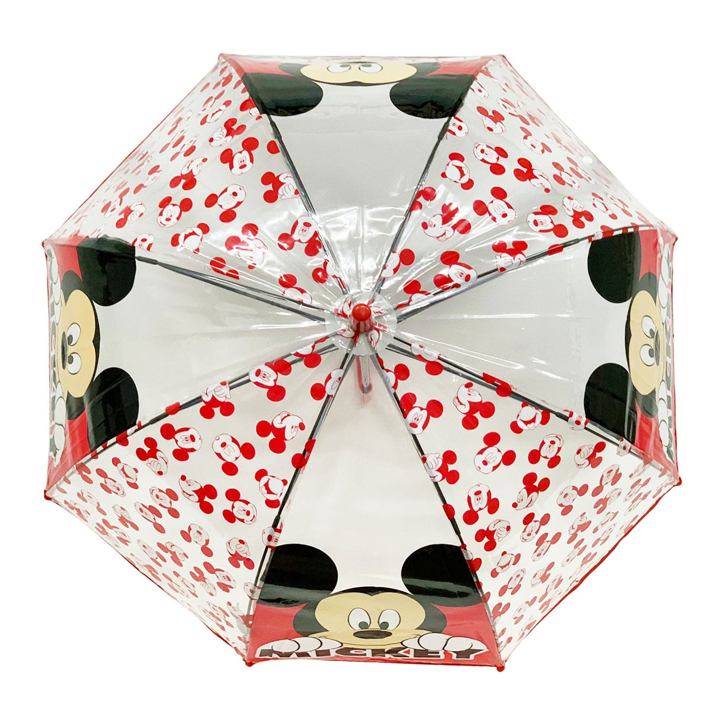 Ombrello Disney Mickey Mouse trasparente automatico bambini manico ufficial 4579