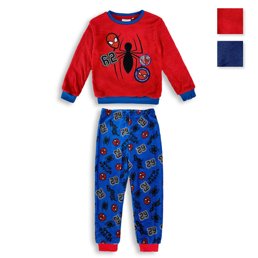 Pigiama Marvel Spiderman invernale bimbo in pile ufficiale e ricamo bambino 4601