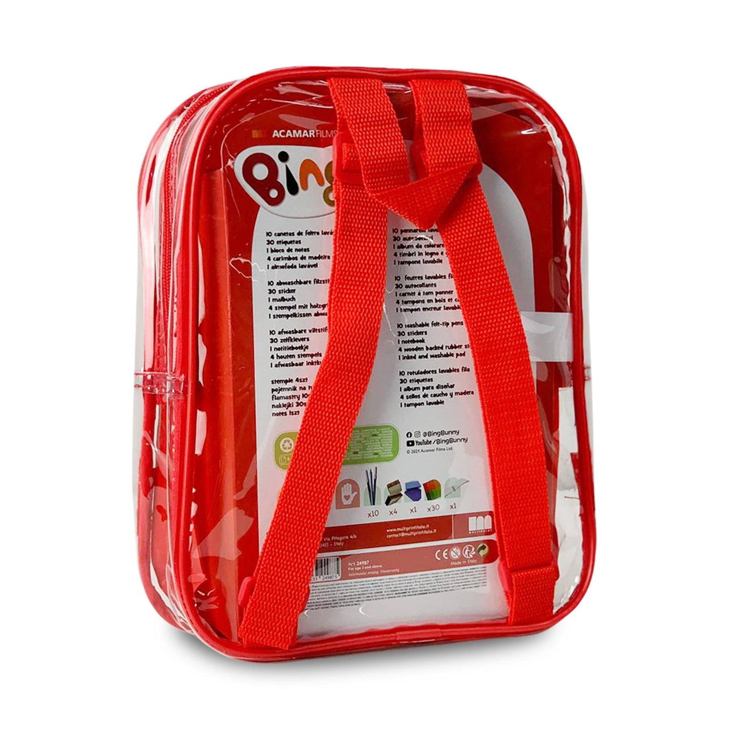 Set cancelleria zaino Bing ufficiale per bambini colori stickers pennarelli 4659