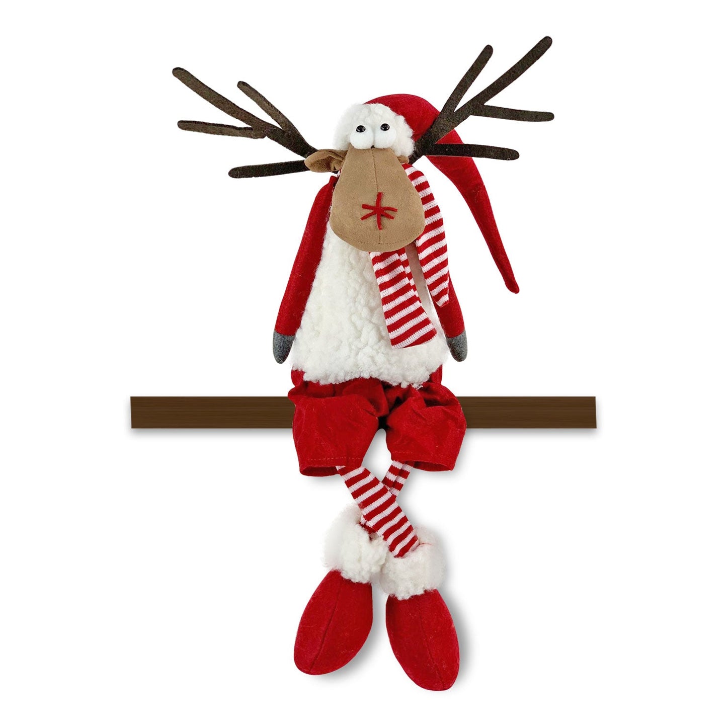 Decorazione natalizia Renna di Babbo Natale seduta peluche Idea Regalo 4703