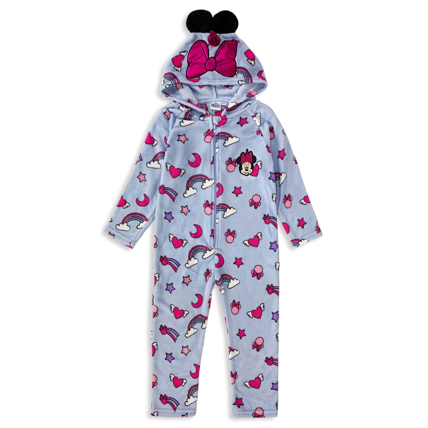Pigiama intero Disney Minnie Mouse unicorno in pile bambina con cappuccio 4730